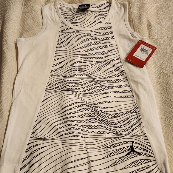 Jordan Tops - NIKE Jordan Women's White and Black Patterned Tank Top NWT Sz S